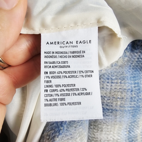 American Eagle Brushed Plaid Shacket Jacket - Picture 10 of 11